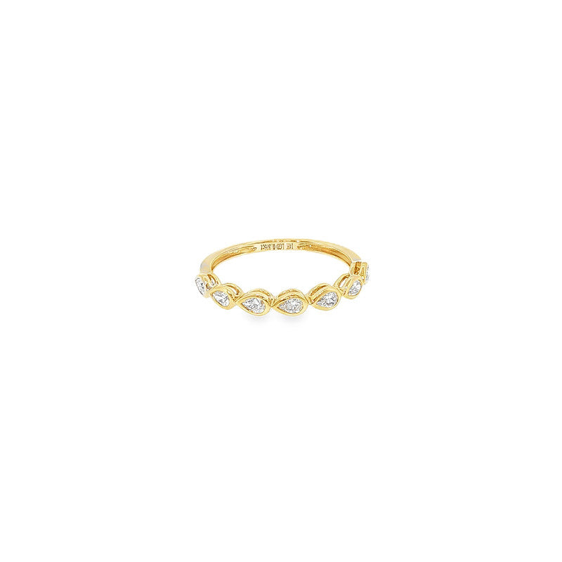 Petite Pear Petal Half-Eternity Ring