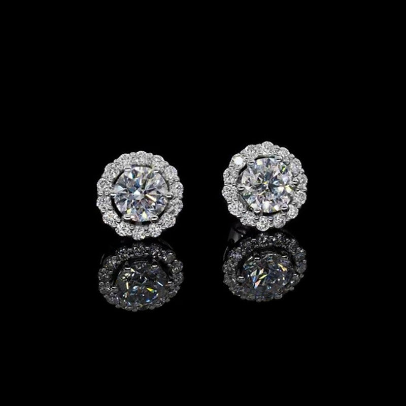 Aurora Halo Diamond Studs