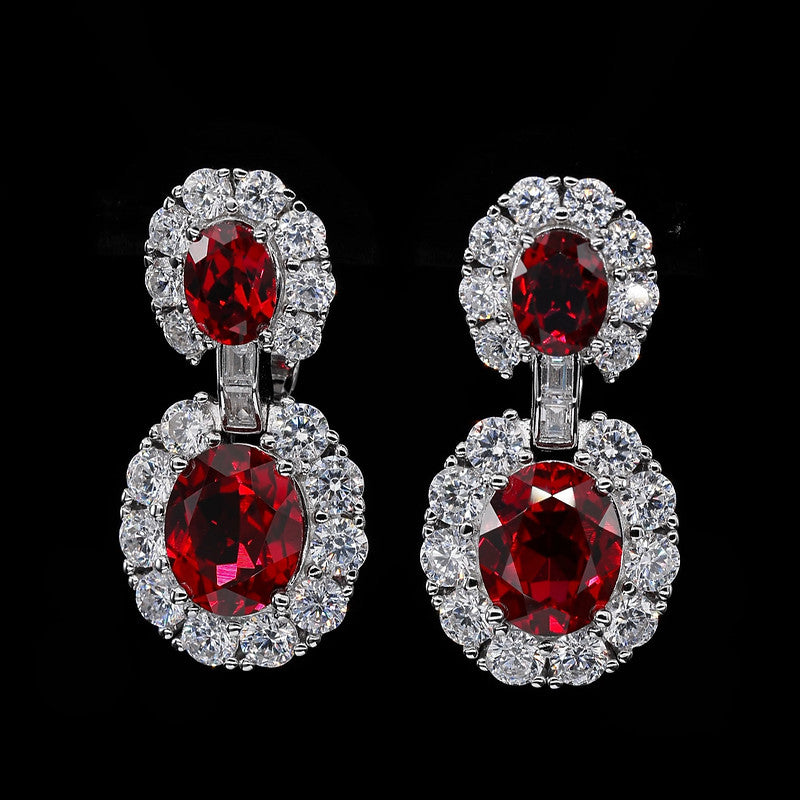 Crimson Duet Halo Earrings