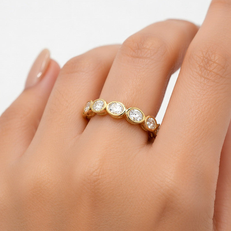 Oval Radiance Half-Eternity Ring - view 2