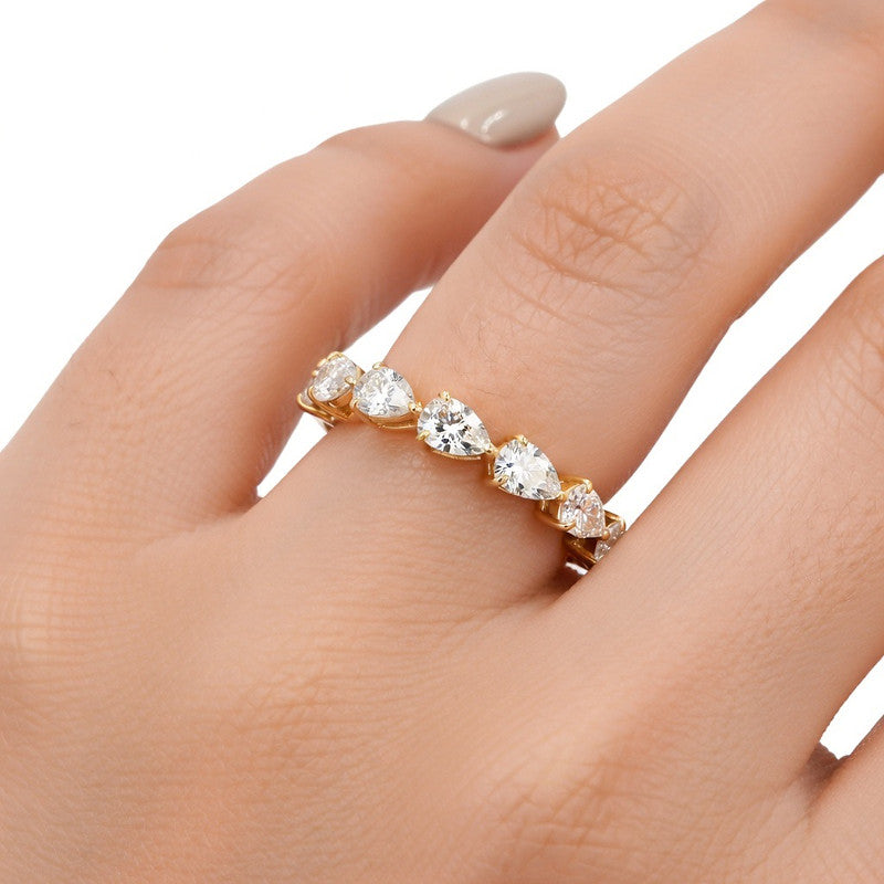 Pear Luminary Half-Eternity Ring - view 2