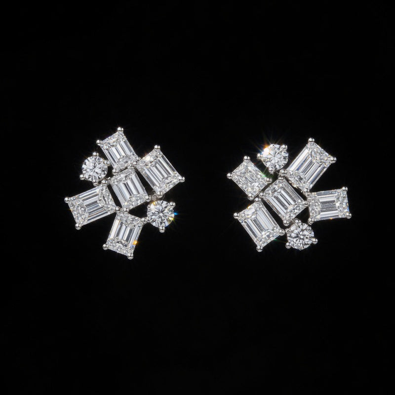 Étoile Baguette Cluster Studs