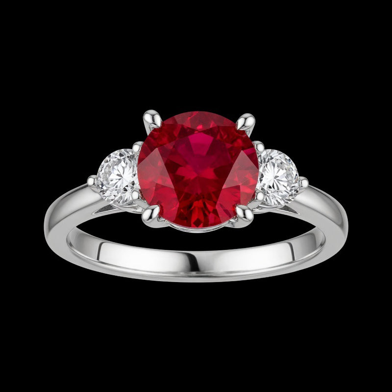 Crimson Trinity Ruby Ring