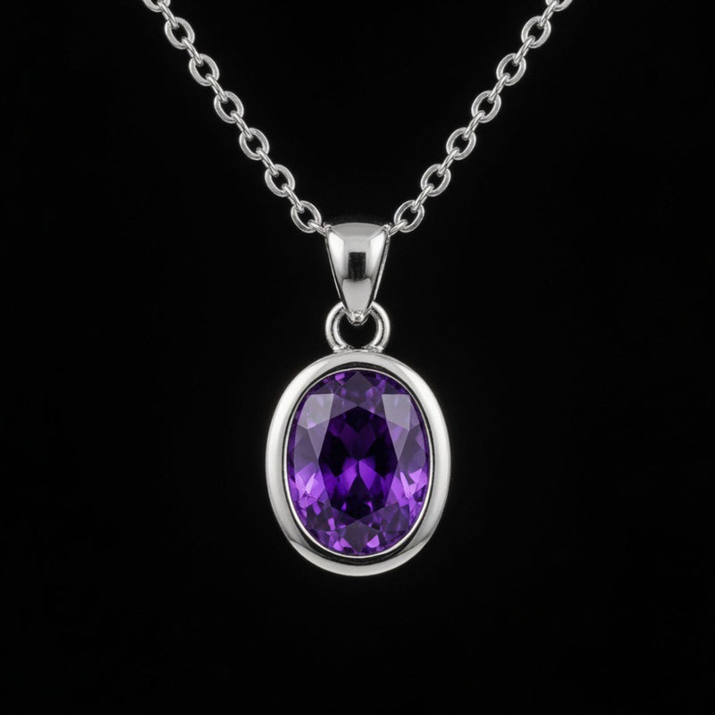 Violet Ovale Amethyst Pendant