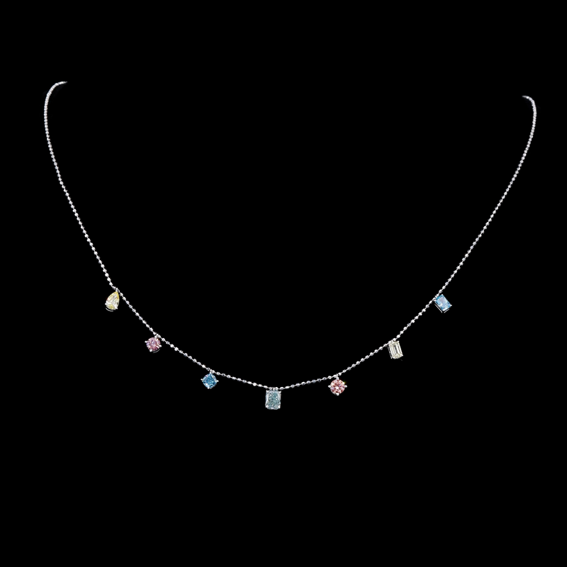 Fancy Rainbow Diamonds Necklace
