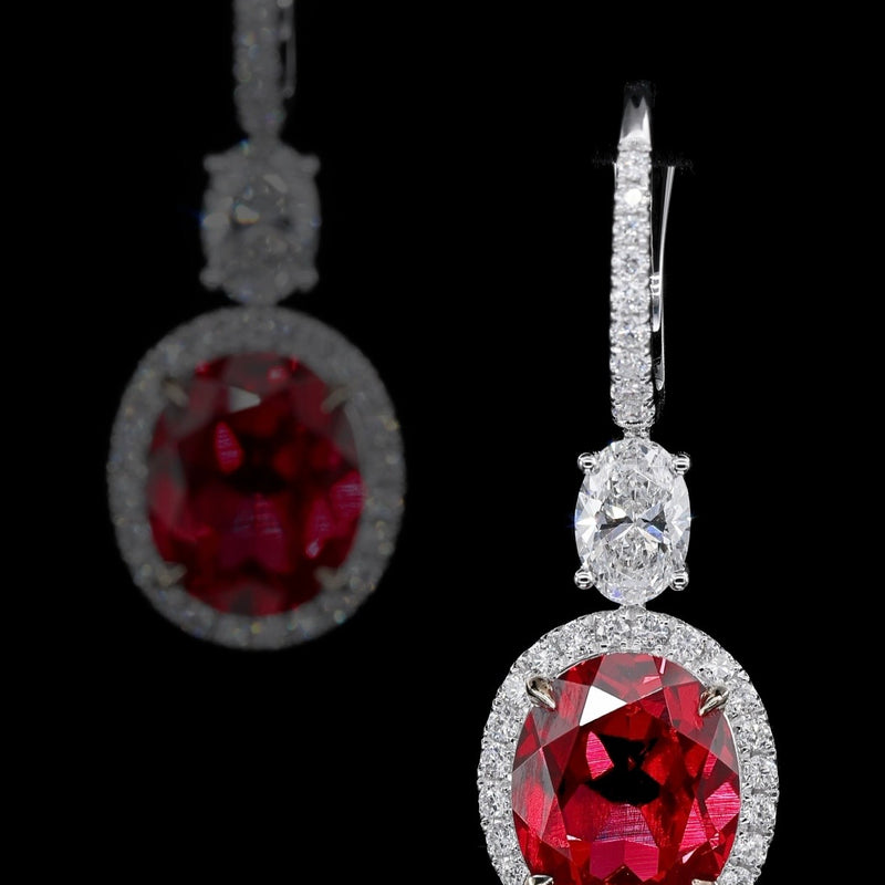 Celestial Ruby & Diamond Drop Earrings